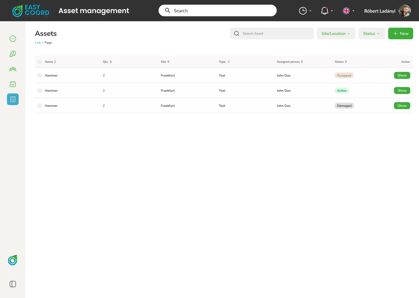 Tárgyi és járműeszközök egy rendszerben